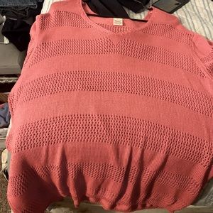 Knit coral colored blouse/sweater